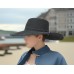 Wide Brim Braded Paper Straw Hat w/ Frill - Black - HT-ST255BK